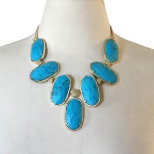 RARE HTF Kendra Scott Luxe Turquoise Miriam Statement Necklace